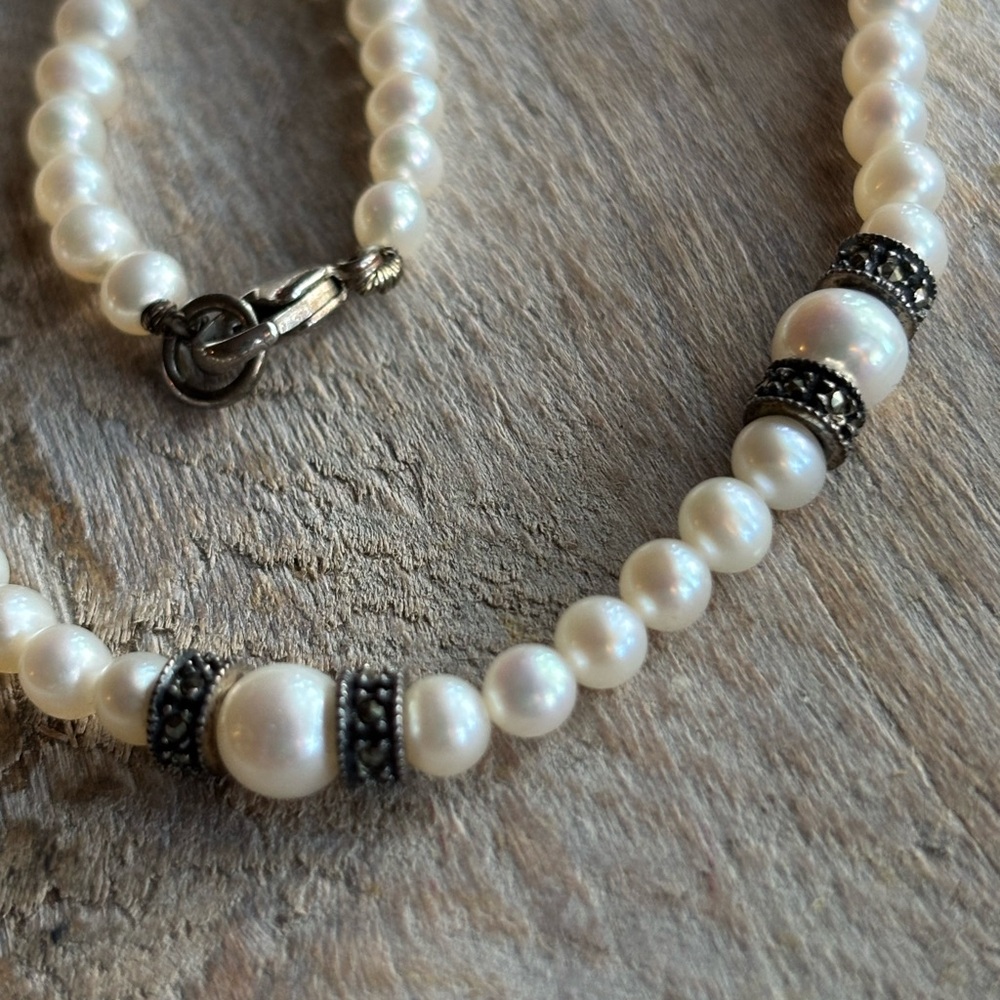 Sterling Silver and Pearl Necklace